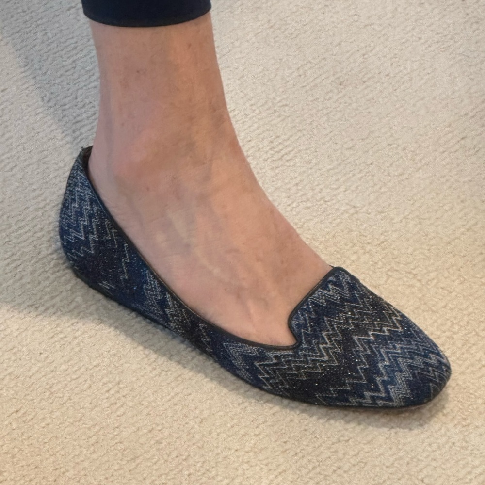 Missoni chevron patterned blue flats
